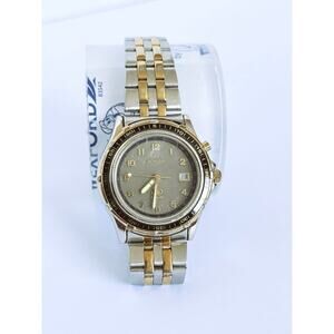 Fossil Star Master Women LU-2537 SS Gold Chrome Dive Watch 50M Business Casual